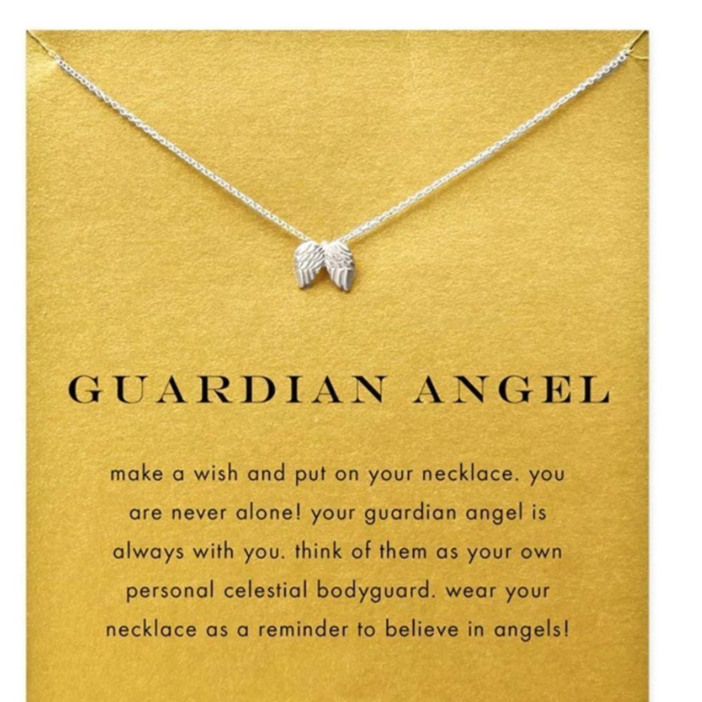 NWT Wool + Pepper Co. Guardian Angel Necklace - Silver